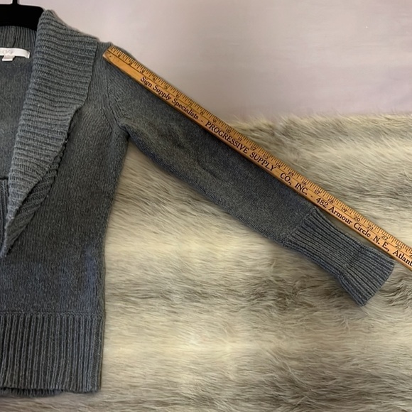 Vintage PRIZE Small Gray Cowl Neck Long Sleeve Y2K Plunging Neckline Sweater - Picture 12 of 14